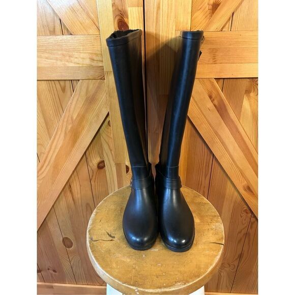Steve Madden Tsunamii Rain Boots Black Size 6 - Picture 2 of 11